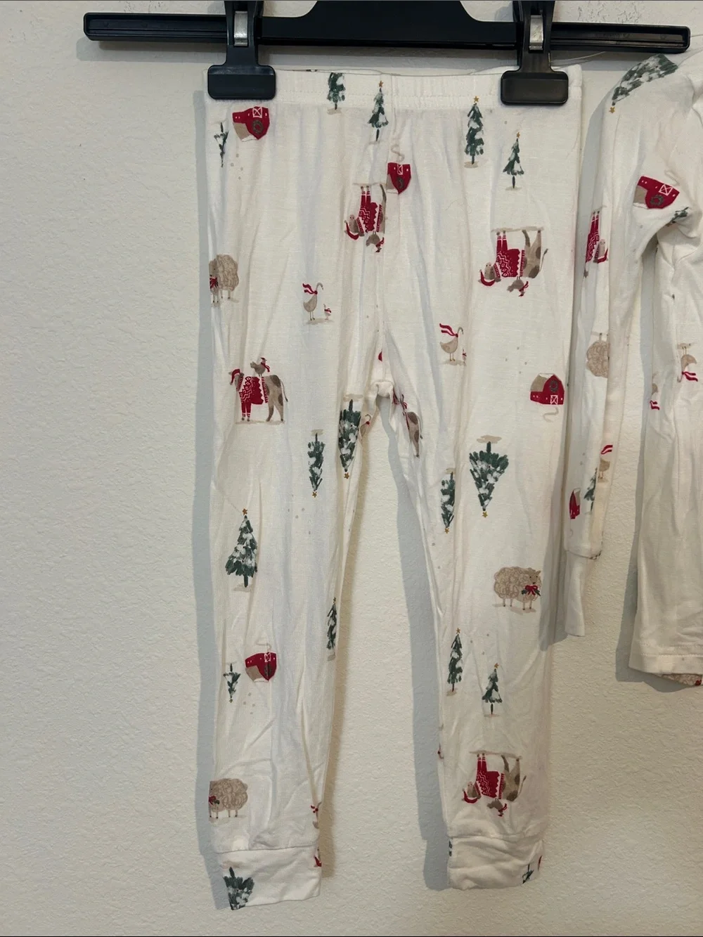 Carter's White Holiday Forest Print Pajama Set with Red & Green Accents